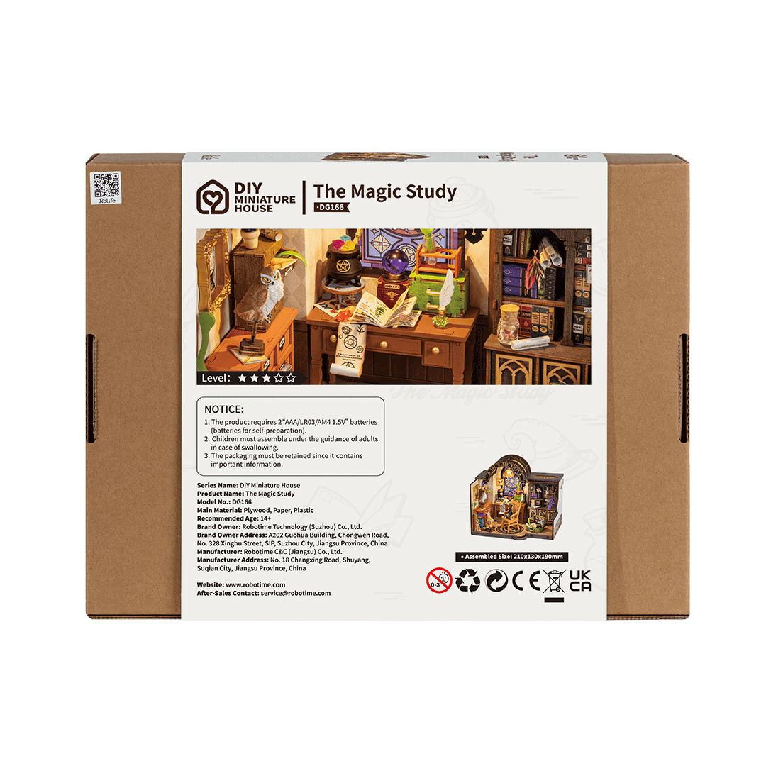 Rolife The Magic Study DG166 ολοκληρωμένη DIY μινιατούρα με LED