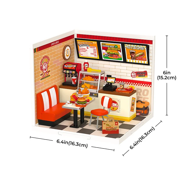 Rolife Yum Yum Burgers DW010 ολοκληρωμένη μινιατούρα Super Creator