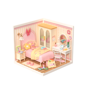 Rolife Lovely Pink Bedroom – DIY Μινιατούρα Ροζ Υπνοδωμάτιο