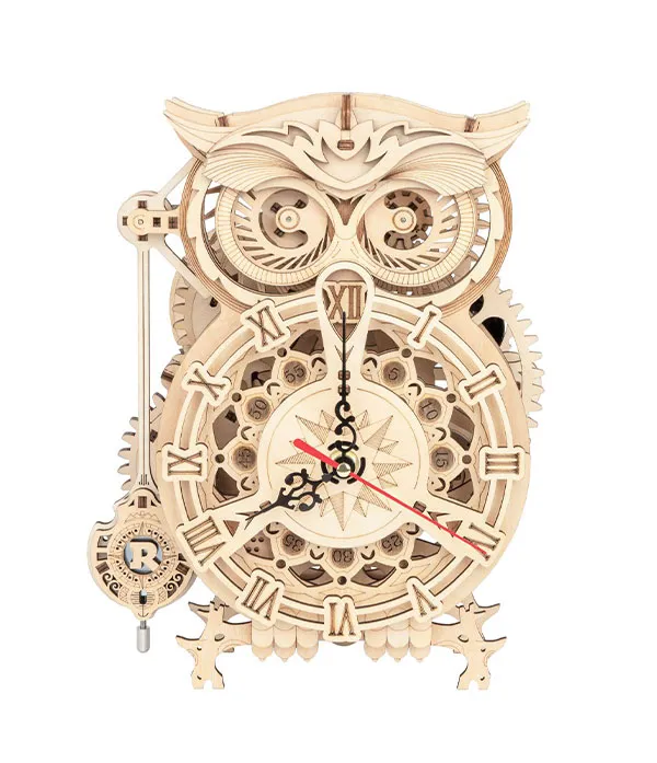 ROKR Owl Clock – Μηχανικό Ξύλινο Ρολόι Κουκουβάγια