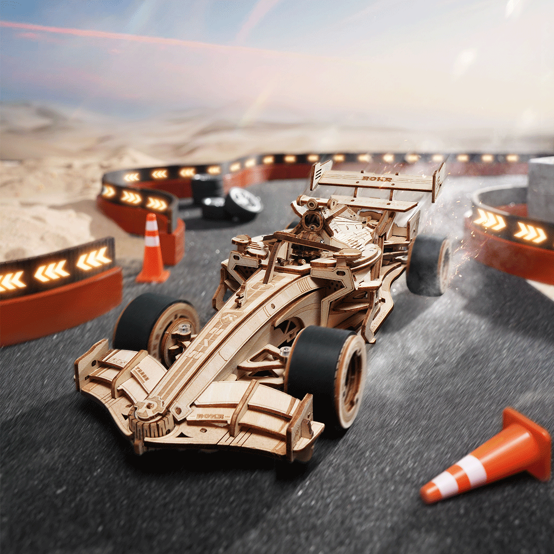 ROKR Racing Car – Μηχανικό 3D Ξύλινο Αγωνιστικό Αυτοκίνητο - Image 3