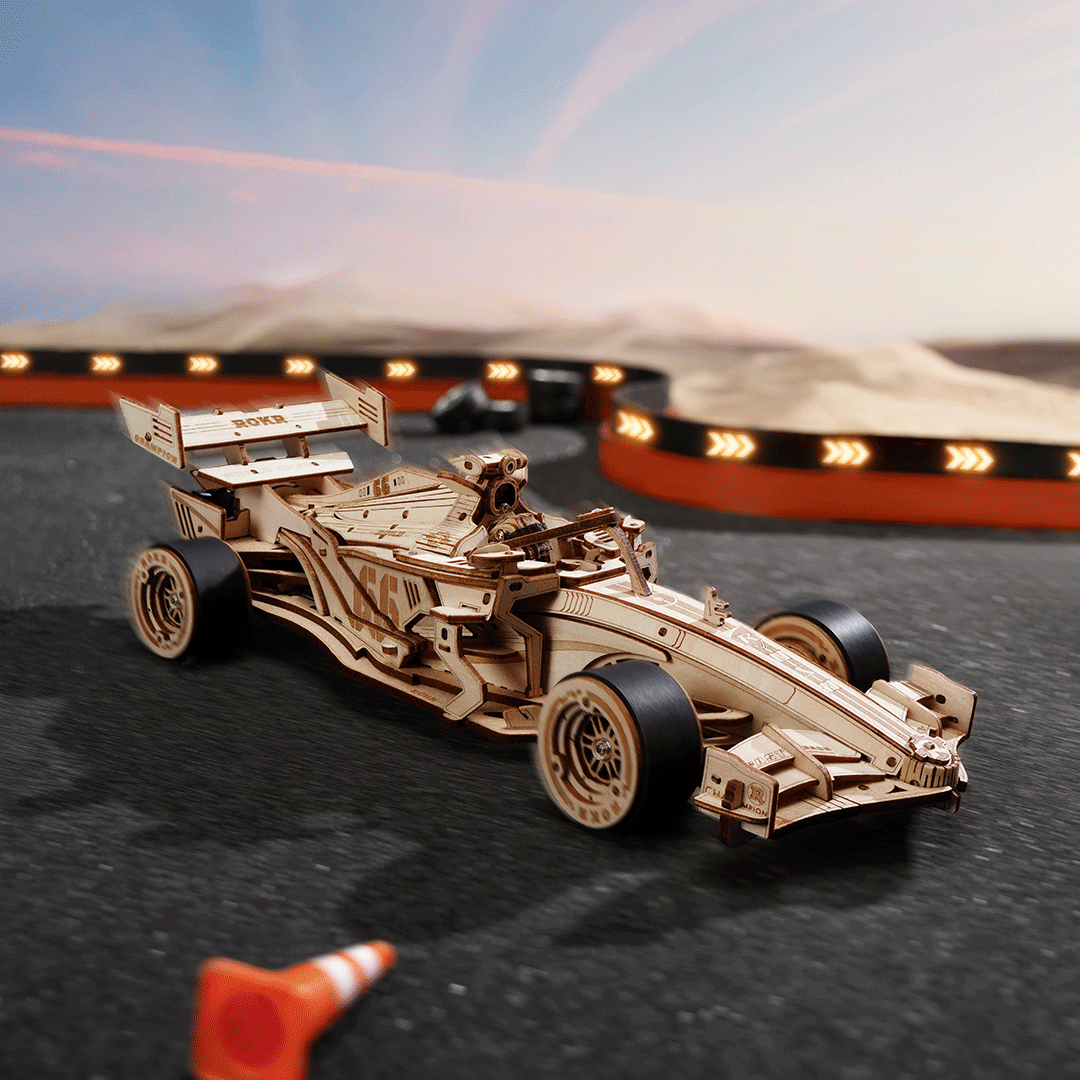 ROKR Racing Car – Μηχανικό 3D Ξύλινο Αγωνιστικό Αυτοκίνητο - Image 5