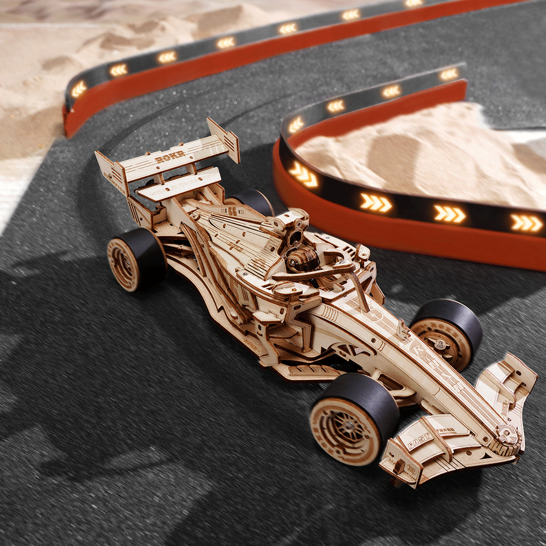 ROKR Racing Car – Μηχανικό 3D Ξύλινο Αγωνιστικό Αυτοκίνητο - Image 6