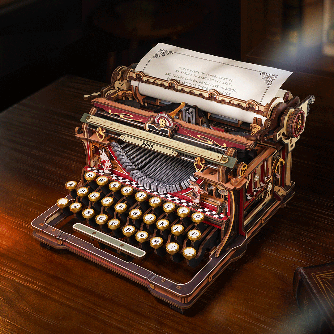 ROKR Mechanical Typewriter Magic Version – Μηχανική Γραφομηχανή 3D Ξύλινο Puzzle - Image 2