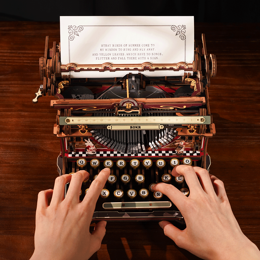 ROKR Mechanical Typewriter Magic Version – Μηχανική Γραφομηχανή 3D Ξύλινο Puzzle - Image 3