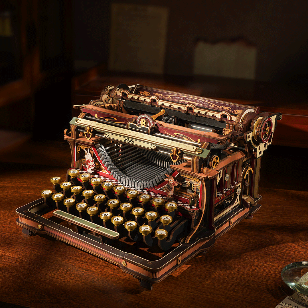 ROKR Mechanical Typewriter Magic Version – Μηχανική Γραφομηχανή 3D Ξύλινο Puzzle - Image 4