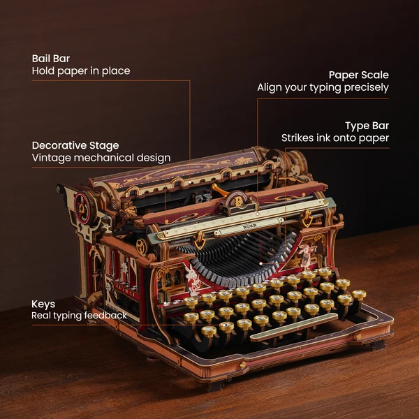 Συναρμολόγηση ROKR Mechanical Typewriter Magic Version LK703C 324 κομματιών