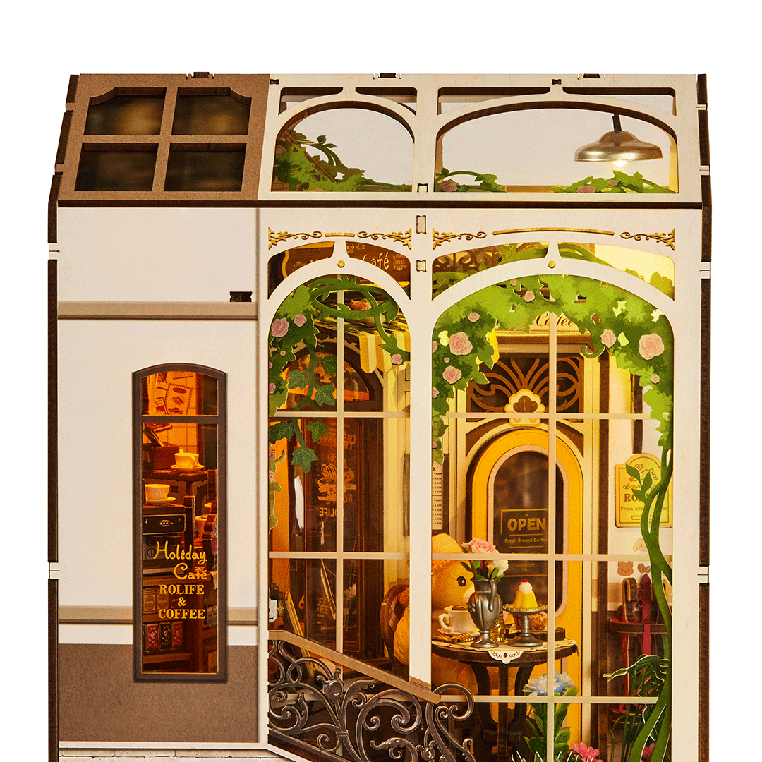 Rolife Holiday Café – DIY Book Nook Γαλλικό Café - Image 4