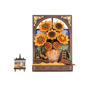 ROKR/Rowood Blooming Tea Garden – 3D Ξύλινο Παζλ με Φωτισμό