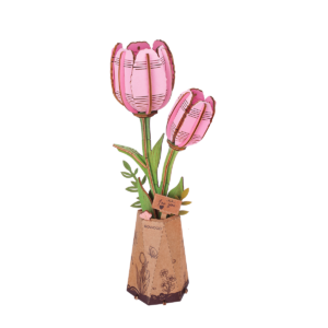 Rowood Pink Tulip – Ξύλινο 3D Puzzle Ροζ Τουλίπα