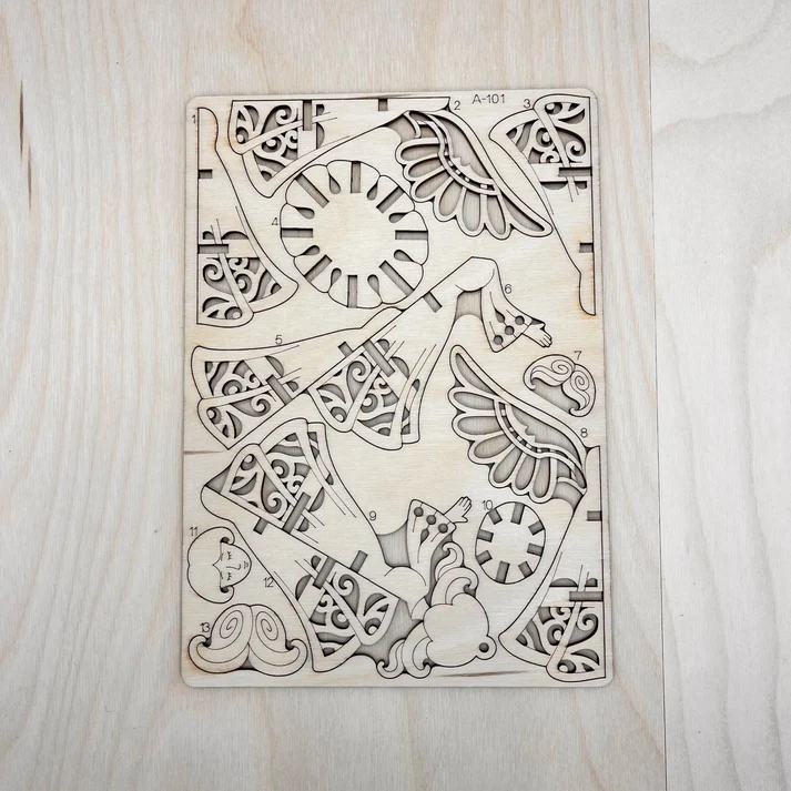 Συναρμολόγηση Twiglio Little Angel A-101 ξύλινου 3D puzzle από κόντρα πλακέ σημύδας