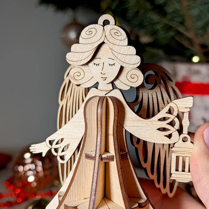 Twiglio Holy Angel – Ξύλινο 3D Puzzle Άγγελος με Φαναράκι - Image 2