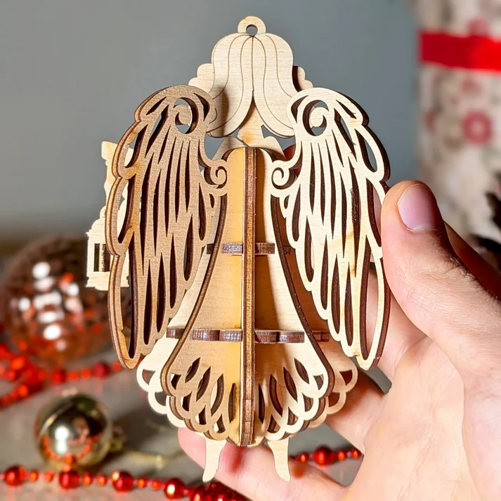 Twiglio Holy Angel – Ξύλινο 3D Puzzle Άγγελος με Φαναράκι - Image 3