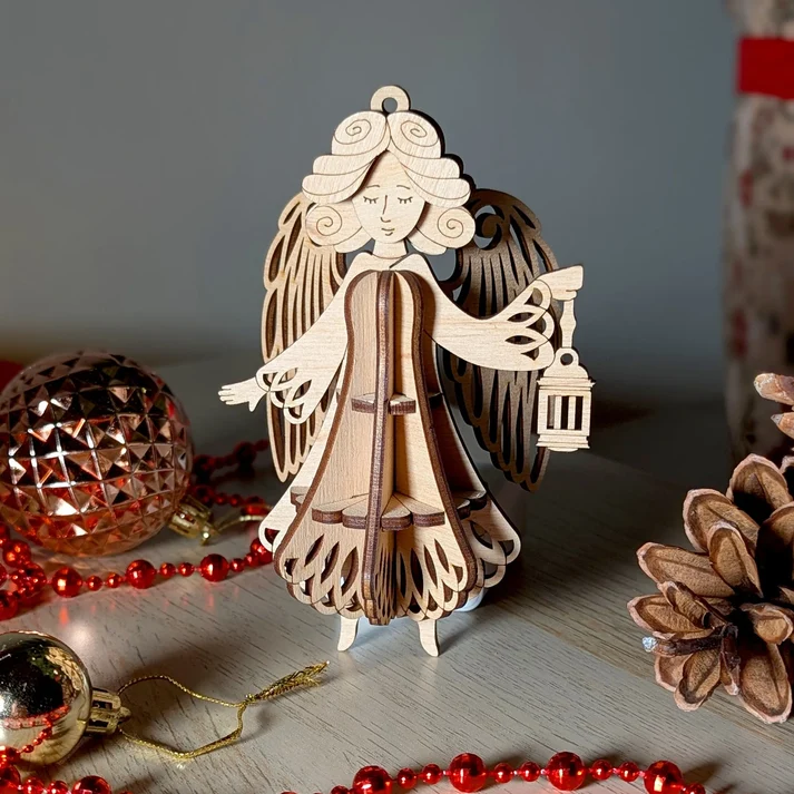Twiglio Holy Angel – Ξύλινο 3D Puzzle Άγγελος με Φαναράκι - Image 6