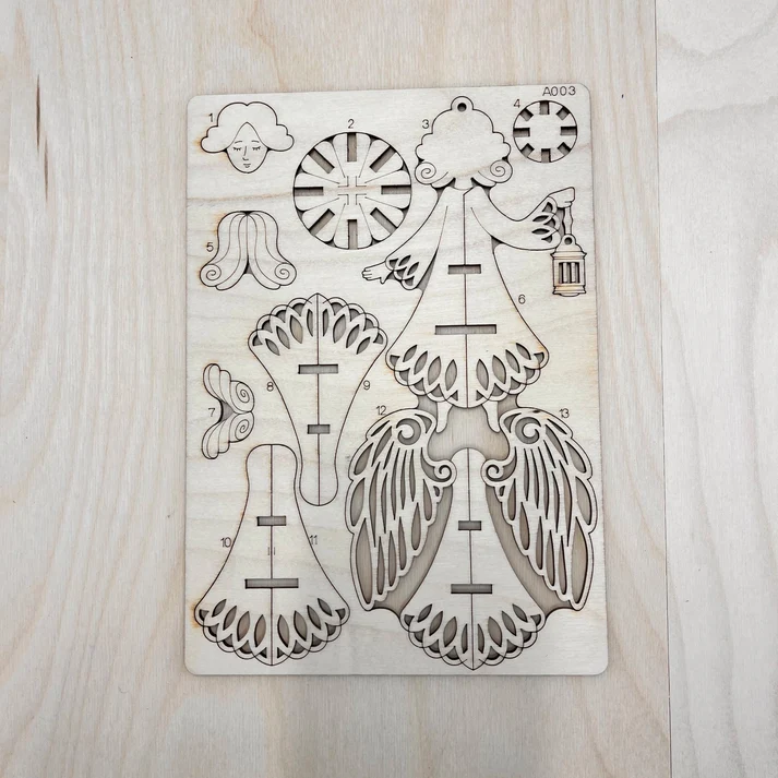 Συναρμολόγηση Twiglio Holy Angel A-301 ξύλινου 3D puzzle από κόντρα πλακέ σημύδας