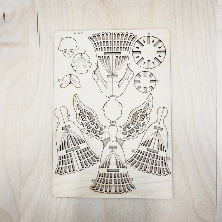 Συναρμολόγηση Twiglio Harmony Angel A-401 ξύλινου 3D puzzle από κόντρα πλακέ σημύδας