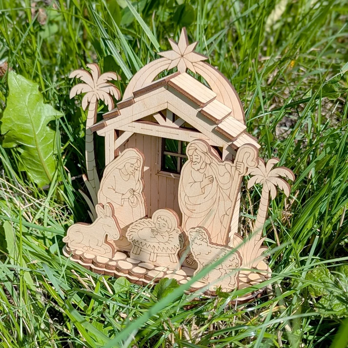 Twiglio Christmas Crib – Ξύλινο 3D Puzzle Χριστουγεννιάτικη Φάτνη με την Αγία Οικογένεια - Image 5