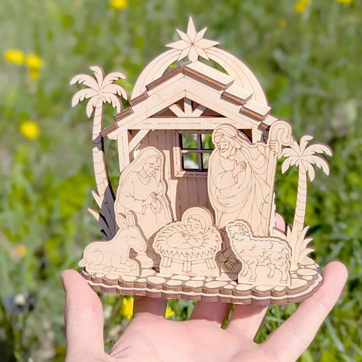 Twiglio Christmas Crib – Ξύλινο 3D Puzzle Χριστουγεννιάτικη Φάτνη με την Αγία Οικογένεια - Image 6