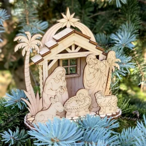 Twiglio Christmas Crib – Ξύλινο 3D Puzzle Χριστουγεννιάτικη Φάτνη με την Αγία Οικογένεια