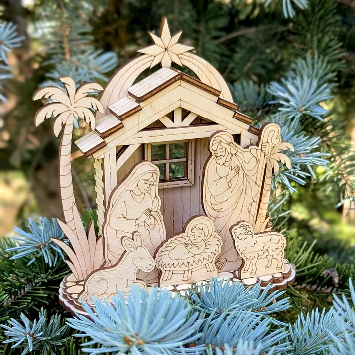 Twiglio Christmas Crib – Ξύλινο 3D Puzzle Χριστουγεννιάτικη Φάτνη με την Αγία Οικογένεια